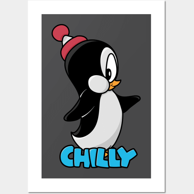 Cartoon Penguin Wall Art by Randomart